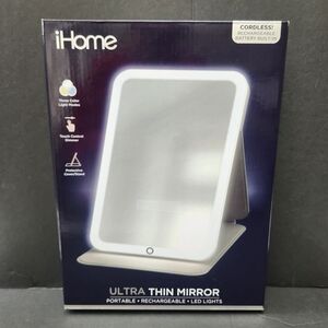 iHome Ultra Thin LED Mirror - White-5X8 Unbreakable Mirror.